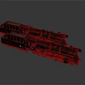 Vintage Steam Train Model With Black Red Details And Double Locomotive On Dark Background