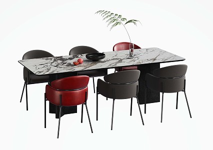 Dining table and chair 3d model