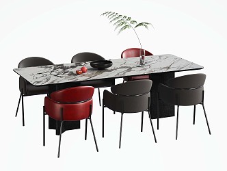 Dining table and chair 3d model