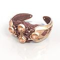 Handcrafted Brass Bracelet With Circular Ornaments And Intricate Woven Texture Design
