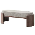 Minimalist Modern Upholstered Sofa Bench With Wooden Legs And Comfortable Seat