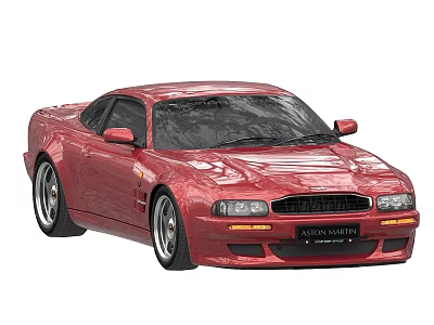 Red Sports Car With Sleek Design Silver Wheels And Front Grille Headlights 3d model