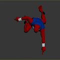 Red And Blue Game Movie Character In Running Pose With 40 Number Costume Design