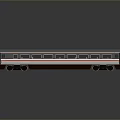 Modern Train Carriage Model With Gray White Red Stripes And Detailed Windows