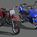 Modern Motorcycle Combination Modern Transportation Vehicle Motor Vehicle Motorcycle Motorcycle Mountain Bike Fashion 3d model