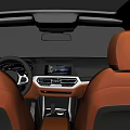 Modern White Sedan Car With Black Roof And Brown Interior Design