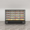 Upright Display Freezer With Black Exterior And Multiple Shelves For Fresh Fruits Vegetables