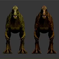 Two Vibrant Dinosaurs Standing With Long Tails And Distinct Color Patterns