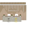 Company front desk background wall reception desk 3d model