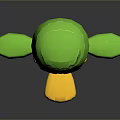Cute 3D Green Cartoon Duck With Big Eyes Yellow Beak And Red Vest