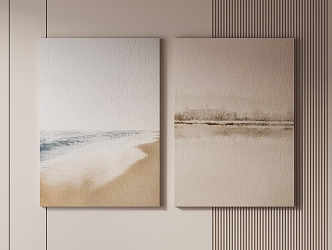 Simple Cream Style-Silent Style Texture Hanging Painting 3d model