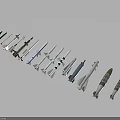 Various Military Weapons With Different Models And Designs Display Collection