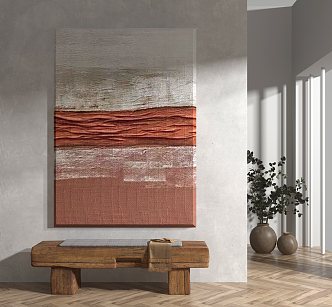 Modern abstract painting decorative painting 3d model