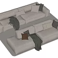 Double sofa Multi-person sofa Corner sofa 3d model