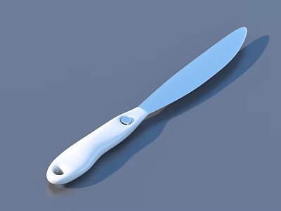 Practical Cutlery Set With White Handle Metal Dinner Knife for Kitchen Dining 3d model