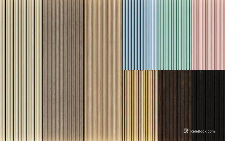 Wall Panels In Various Colors For Decoration 3d model