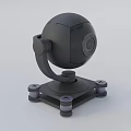 Black Spherical Surveillance Camera With Stable Mounting Base And Bracket Design 3d model