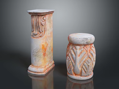 Jane European Pillar Stone Carving Marble Carving Park Stone Pillar 3d model