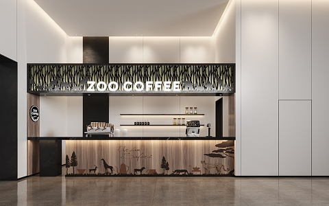 Modern coffee shop 3d model