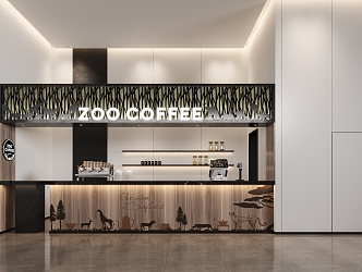 Modern coffee shop 3d model