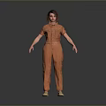 Orange Jumpsuit And Beige Shoes Comfortable Stylish Casual Wear For Daily Use