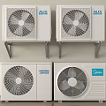 White Air Conditioner Fans From AUX Samsung Midea For Efficient Home Cooling