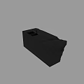 Black Stone Textured Kitchen Island Countertop With Sink And Faucet
