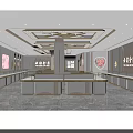 Elegant Modern Jewelry Store Interior With Luxury Display Counters And Lighting 3d model