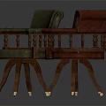 Classic Leisure Chairs with Wooden Frame Green Red Upholstered Seats Armrests and Casters
