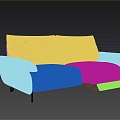 Modern Fashion Fabric Functional Sofa Combination Sofa Small Apartment Sofa Lazy Style Sofa 3d model