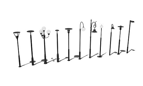 European-style iron street lamp 3d model