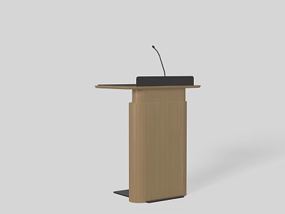 Modern Wooden Conference Table With Microphone For Minimalist Office Meeting Space Design 3d model
