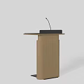 Modern Wooden Conference Table With Microphone For Minimalist Office Meeting Space Design