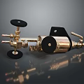 Durable Brass Automotive Hydraulic Component with Black Control Knob and Metal Structure