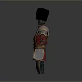 Medieval Fantasy Character Attire With Red Gold Robe Silver Armor And Blue Hat