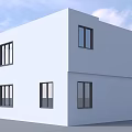 Modern Two Story Detached Villa With White Pink Wooden Exterior And Balcony Plant