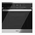 Sleek Black Kitchen Oven With Glass Door And Digital Display Panel