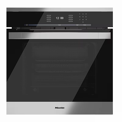 Sleek Black Kitchen Oven With Glass Door And Digital Display Panel 3d model