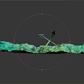 Underwater Seabed Terrain With Green Water Coral Formations And Rocky Outcrops