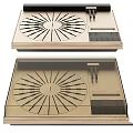 Modern Golden Turntable With Open Transparent Cover And Radial Platter Design
