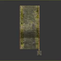 Moss Covered Curved Arch Decorative Model With Red Edges And Gray Stone Surface