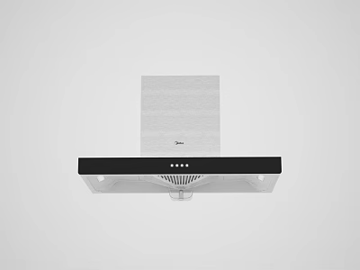 Efficient Modern Stainless Steel Kitchen Range Hood With Black Control Panel 3d model