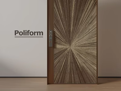 Poliform Modern Swing Door With Brown And Beige Radiating Pattern Design 3d model