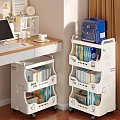 Organized Room Setup With Desk Computer Storage Shelves Books And Backpack
