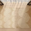Modern square carpet abstract line square fabric carpet 3d model