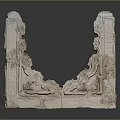 Traditional Chinese Stone Carving Architectural Component With Intricate Decorative Patterns And Corner Design