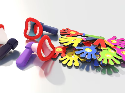 Modern toy horn clap hands 3d model