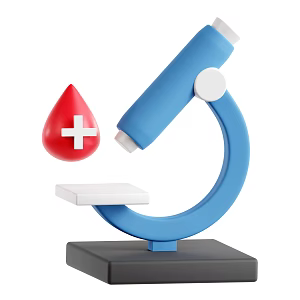 Modern Microscope Blood Drop Cartoon Microscope 3d model
