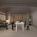 Elegant Luxury Restaurant Interior With Stylish Dining Tables Chairs And Decorative Plants