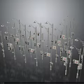 Urban Street Scene Components With Neatly Arranged Street Lamp And Traffic Light Models